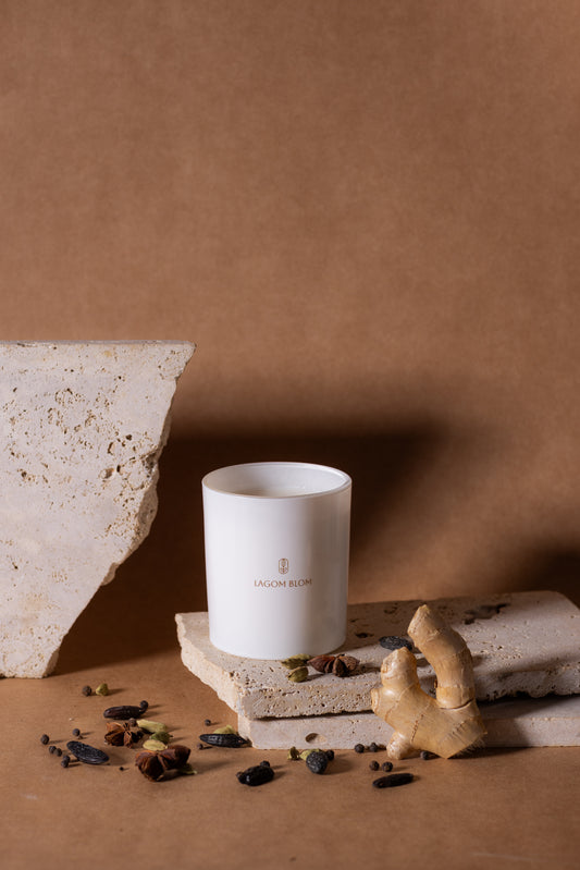 Gyömbér - kardamom - vörös tea szójagyertya