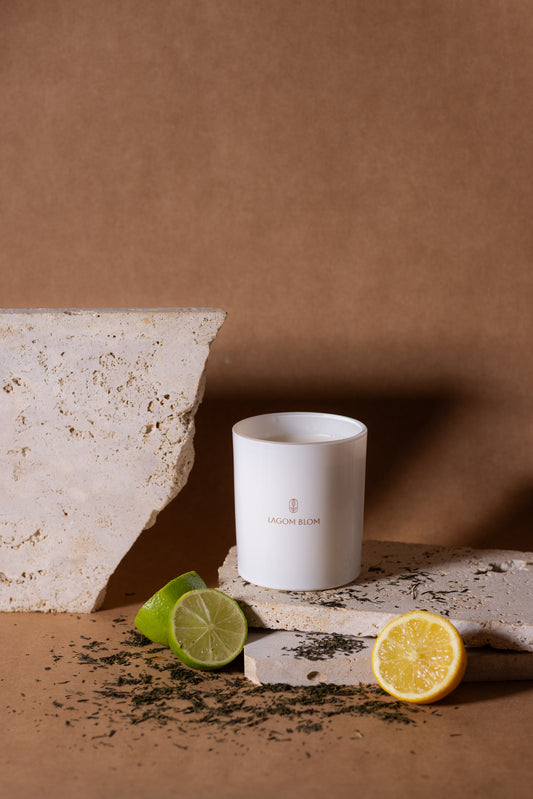 Zöld tea - citrom - lime szójagyertya
