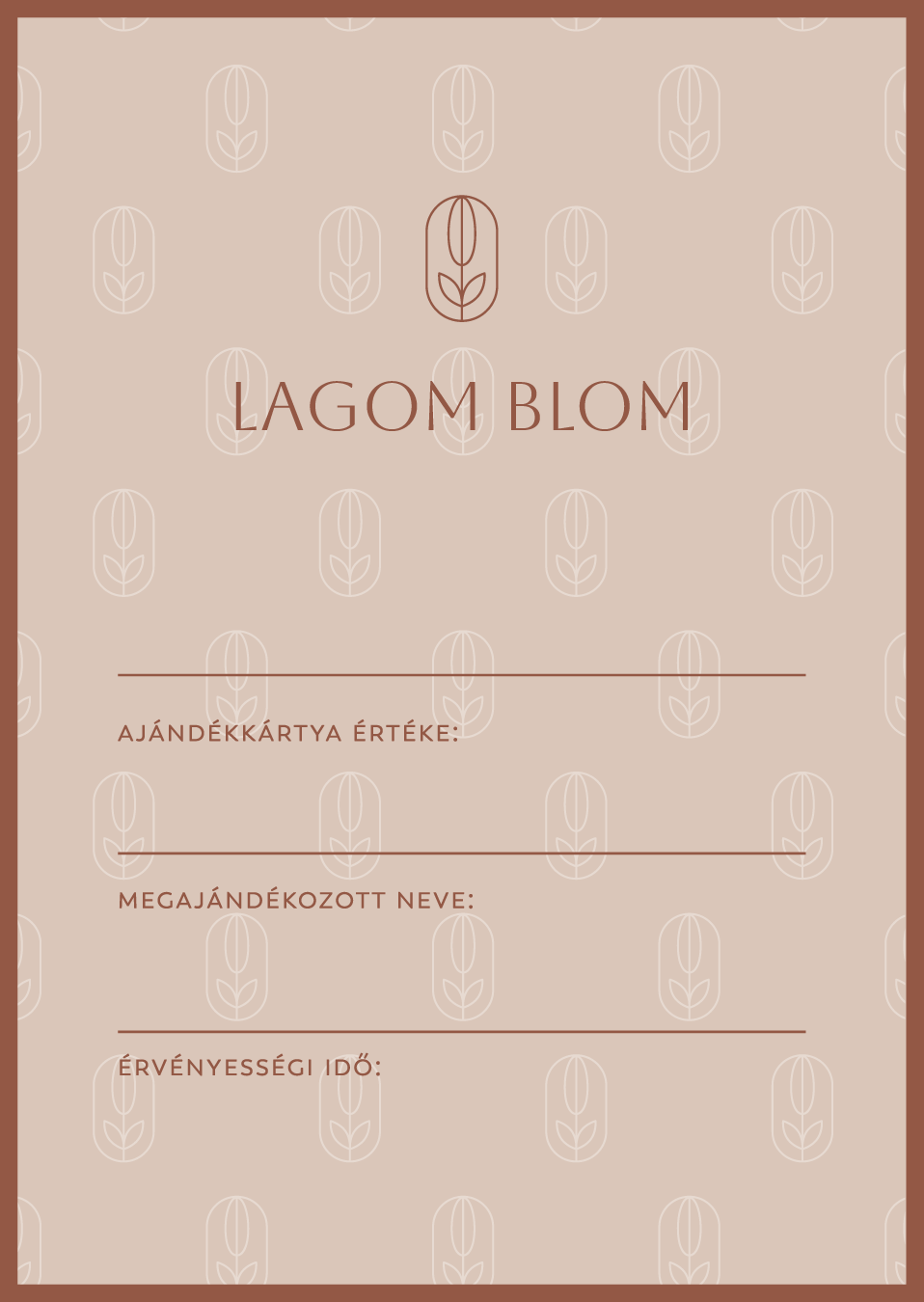 LAGOM BLOM Ajándékutalvány